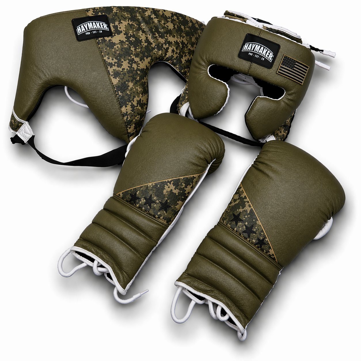 MILITARY CAMO | SPARRING SET | 100% LEATHER