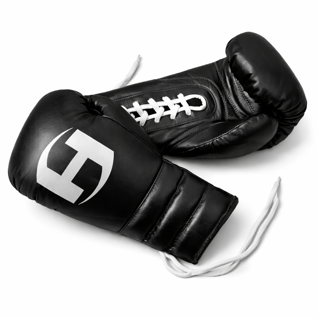 BLACK PRO ELITE BOXING GLOVES | 100% LEATHER