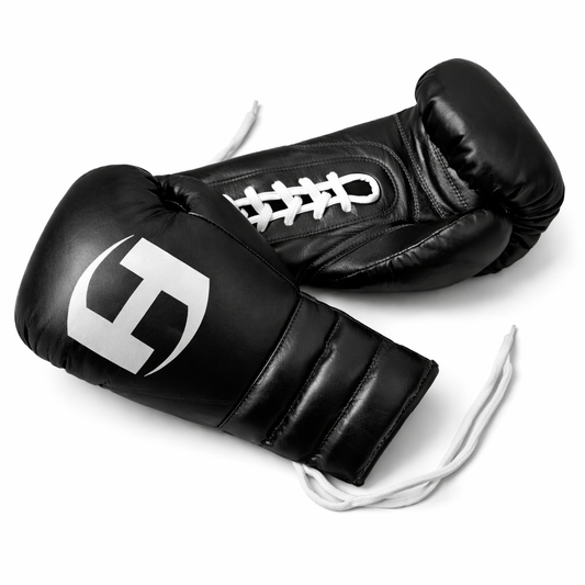 BLACK PRO ELITE BOXING GLOVES | 100% LEATHER