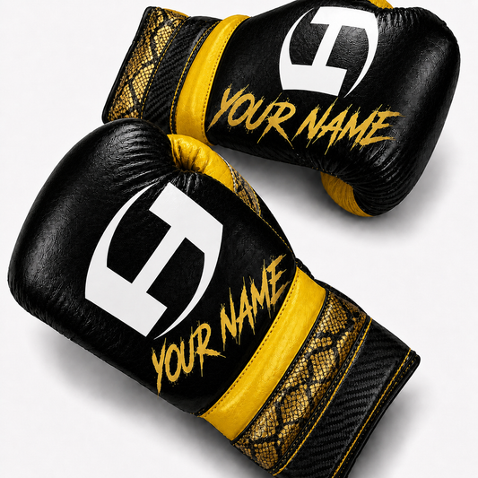YELLOW BLACK PYTHON  | BOXING GLOVES | 100% LEATHER