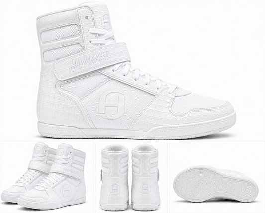 SOLID WHITE CROC | HM ELITES | BOXING SHOES