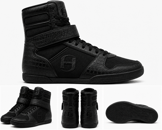 SOLID BLACK CROC | HM ELITES | BOXING SHOES